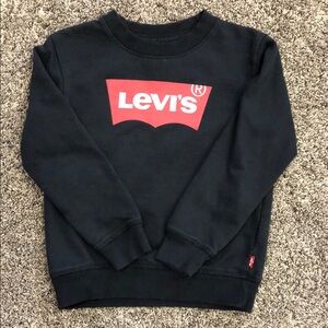 Levi's Kids Black Crew Neck Sweatshirt with Red Logo Size 3T